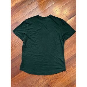 Buck Mason Slub Curved Hem Forest Green Tee